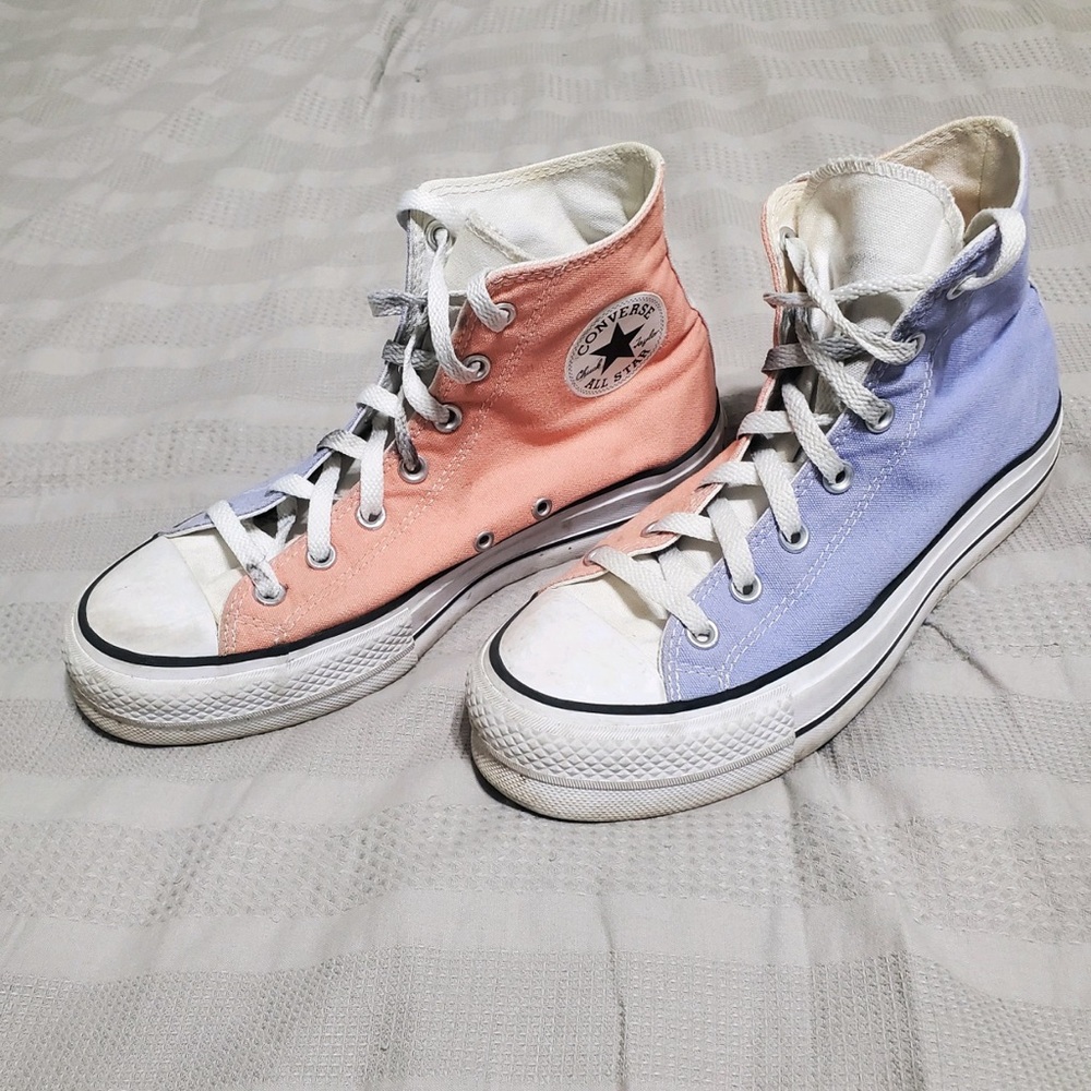 CUSTOM CONVERSE High-Tops in PINK and PURPLE